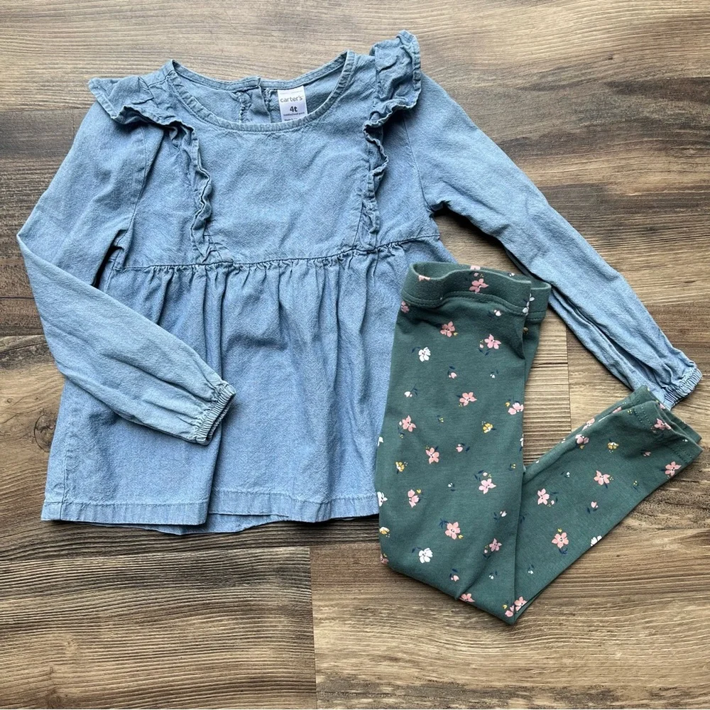 Carter’s 2-Piece Chambray and Legging Set 4T